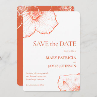 Save The Date Moderne minimaliste Floral Vérone coucher de solei