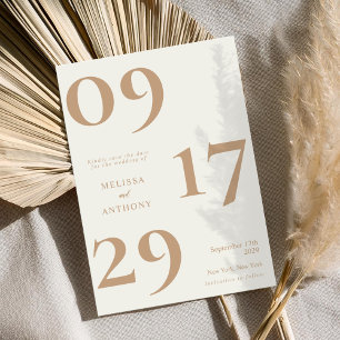 Save The Date Moderne minimaliste ivoire Mariage