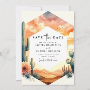 Save The Date Moderne minimaliste Mariage Cactus