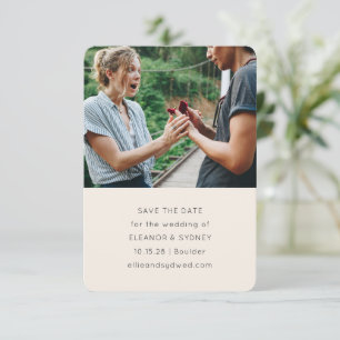 Save The Date Moderne minimaliste Photo Chic Mariage de crème iv