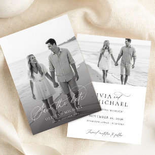Save The Date Moderne Minimaliste Photo Mariage Bohème
