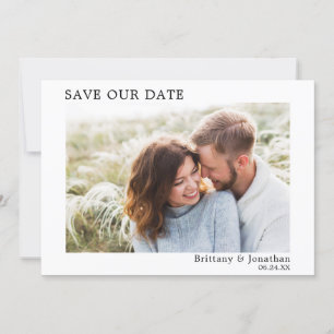 Save The Date Moderne Minimaliste Photo Simple Enregistrer Notre