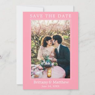 Save The Date Moderne minimaliste rose