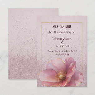 Save The Date Moderne Minimaliste Rose Or Mariage Enregistrer la