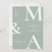 Moderne minimaliste Sage mariage vert Enregistrer