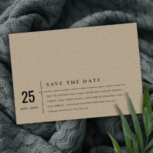 SAVE THE DATE MODERNE MODERNE MODERNE MARIAGE DE TYPOGRAPHIE DE