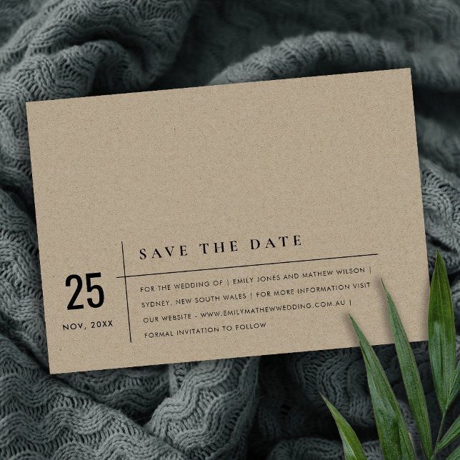 SAVE THE DATE MODERNE MODERNE MODERNE MARIAGE DE TYPOGRAPHIE DE  (Créateur téléchargé)