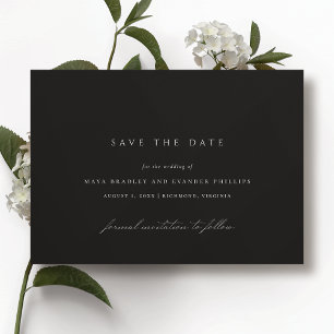 Save The Date Moderne Noir   Mariage Élégant Minimaliste et Somb
