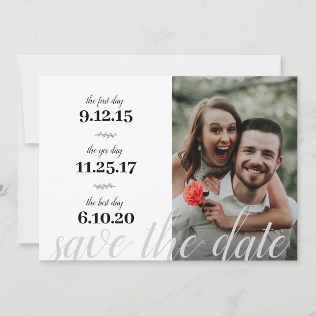 Save The Date Moderne | Notre histoire | Dates favorites | 2 pho (Devant)