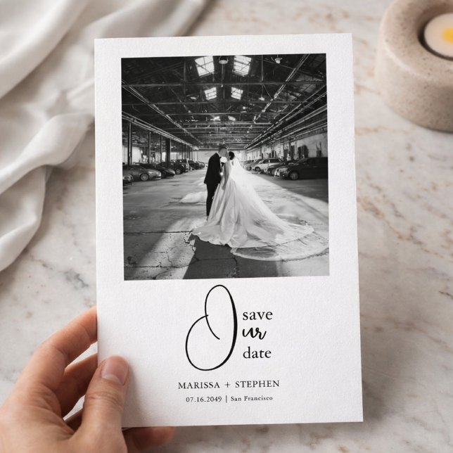 Save The Date Moderne Photo de Mariage Chic Éditoriale pour Sauv (Créateur téléchargé)