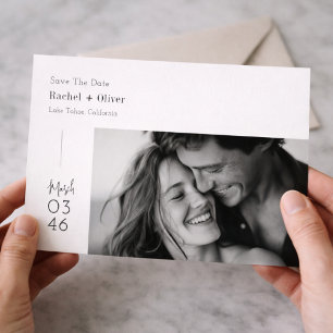 Save The Date Moderne Photo Éditoriale Minimaliste Enregistrez l