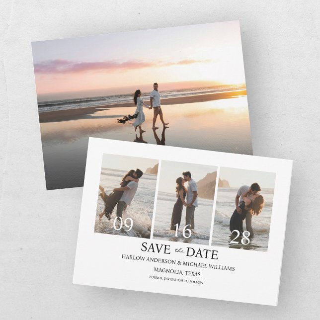 Save The Date Moderne Quatre Photos (Créateur téléchargé)