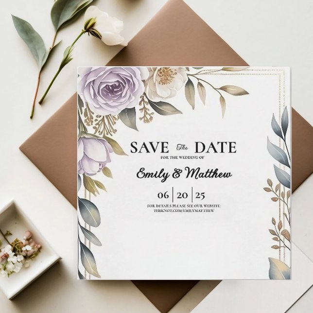 Save The Date Moderne Rose violet Designer Enregistrer la date (Créateur téléchargé)