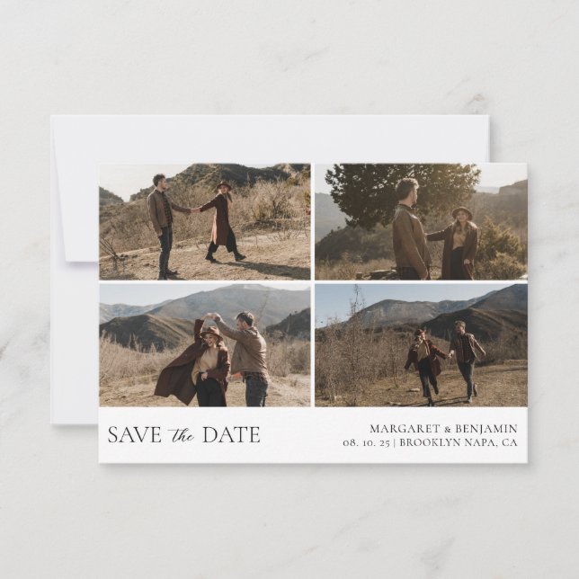 Save The Date Moderne Simple 4 Mariage photo (Devant)