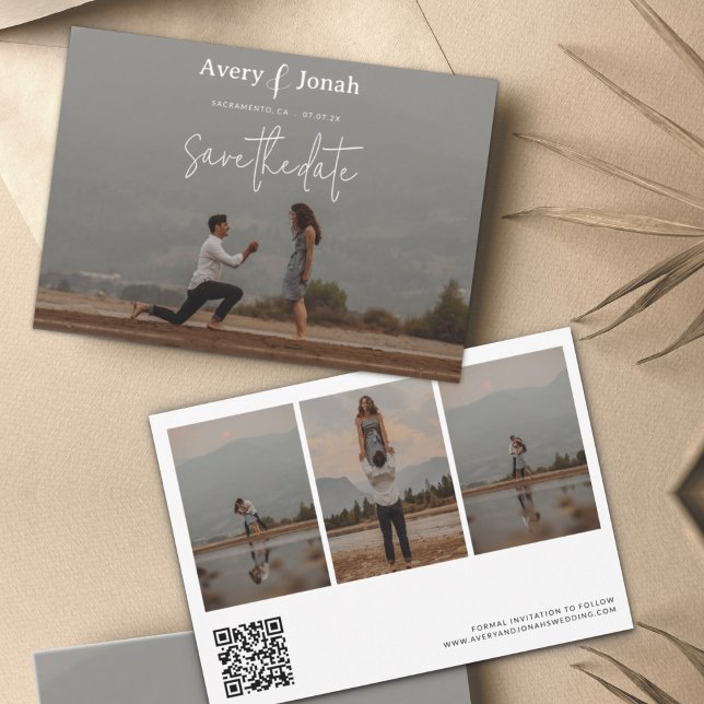 Save The Date Moderne simple élégant 4 Mariage photo (Créateur téléchargé)