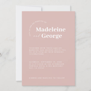 Save The Date Moderne simple élégante typographie blush rose sim