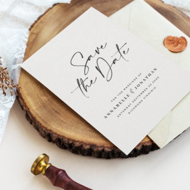 Save The Date Moderne simple mariage photo écriture minimale (Créateur téléchargé)