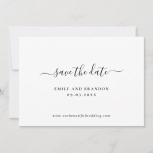Save The Date Moderne Simple Non Photo Minimaliste Mariage éléga