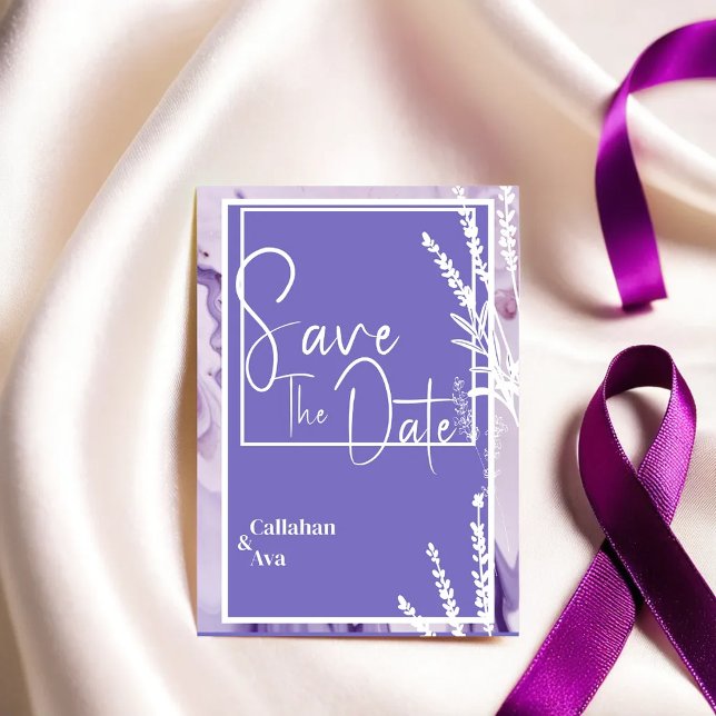 Save The Date Moderne simple Purple Lavender Enregistrer la conc (Créateur téléchargé)