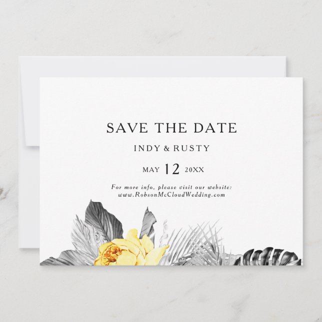 Save The Date Moderne Tropical Horizontal Enregistrer la date (Devant)