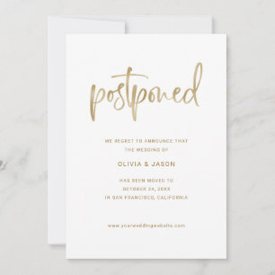 Save The Date Modifier la date Faux Gold Script sur blanc