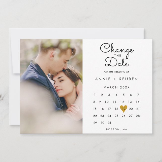 Save The Date Modifier la date Nouvelles photos du calendrier de (Devant)