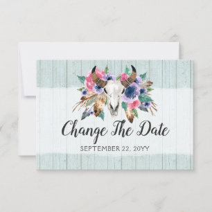 Save The Date Modifier La Date Rustique Boho Reprogrammé Mariage