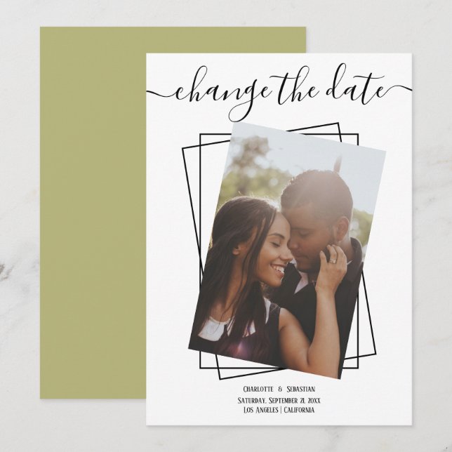 Save The Date Modifier La Date Typographie Photo Mariage Card (Devant / Derrière)