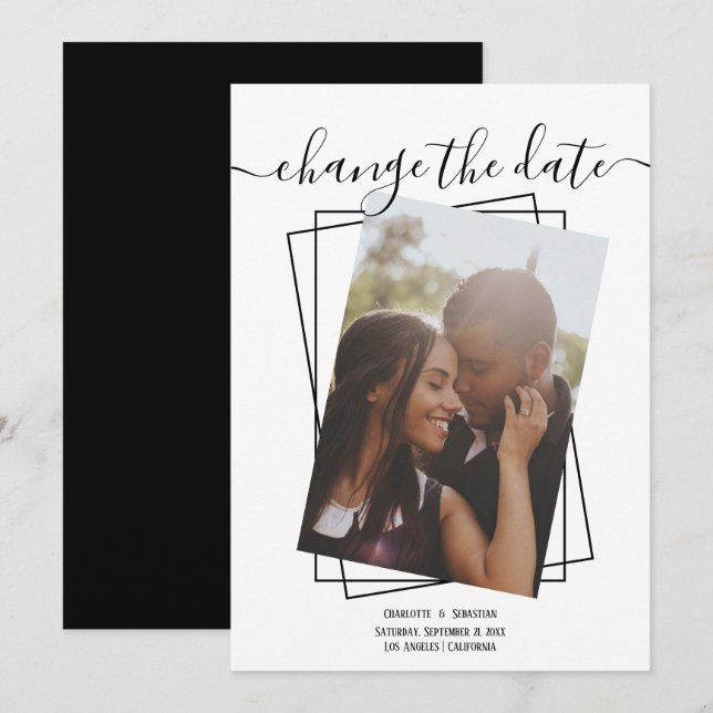 Save The Date Modifier La Date Typographie Photo Mariage Card (Devant / Derrière)