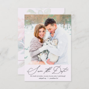 Save The Date Moelleux et Airy Floral Pastel Purple Photo Mariag