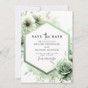 Save The Date Moins de typographie personnalisée Sage Mariage ve