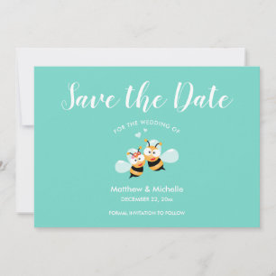 Save The Date Monnaie Whimsical À Être Miel Abeille Couple Maria