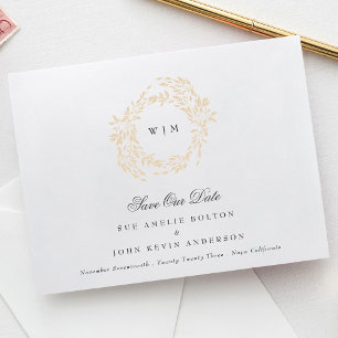 Save The Date Monogram Crest classique Mariage élégant
