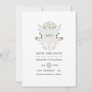 Save The Date Monogram Crest Mariage Lakeside