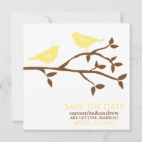 Monogram Love Birds Mariage Enregistrer la Date
