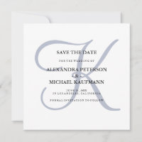 Monogramme bleu Dusty classique