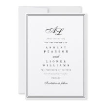 Monogramme classique Noir et blanc Mariage traditi