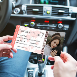 Save The Date Monogramme de laissez-passer d'embarquement enregi