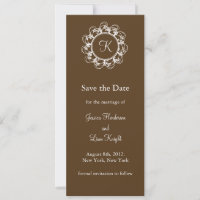 Monogramme fantaisie Enregistrer la date (chocolat