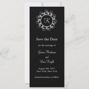 Save The Date Monogramme fantaisie Enregistrer la date (noir)