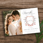 Save The Date Monogramme Fleur sauvage rose Aquarelle Photo Cres<br><div class="desc">Collection d'aquarelle Pastel Fleur sauvage - c'est une élégante aquarelle Illustration de fleurs sauvages délicats d'aquarelle rose-blush avec une touche minimaliste moderne. Idéal pour vos mariages et fêtes florales modernes. Il est très facile de customiser, avec vos données personnelles. Si vous avez besoin d'un autre produit correspondant ou de la...</div>