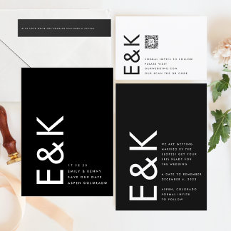 Save The Date Monogramme haute qualité modifiable ultra moderne