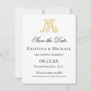 Save The Date Monogramme KM ou monogramme MK
