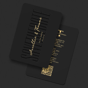 Save The Date Monogramme Mariage Elegant Black Gold Moderne QR