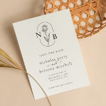 Save The Date Monogramme minimaliste de Mariage rustique moderne<br><div class="desc">Monogramme minimaliste de Mariage rustique moderne Budget Économisez la date.</div>