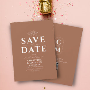 Save The Date Monogramme minimaliste en terracotta QR Code
