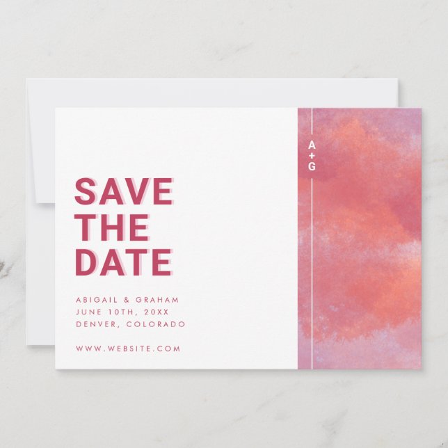 Save The Date Monogramme Moderne Enregistrer La Date (Devant)