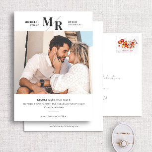 Save The Date Monogramme moderne photo minimale Enregistrer la c