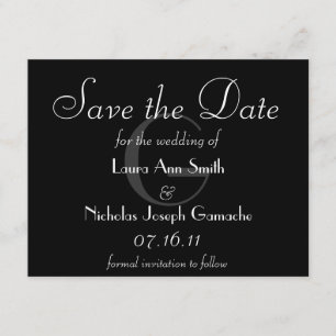 Save The Date Monogramme noir et blanc vintage Enregistrer la da