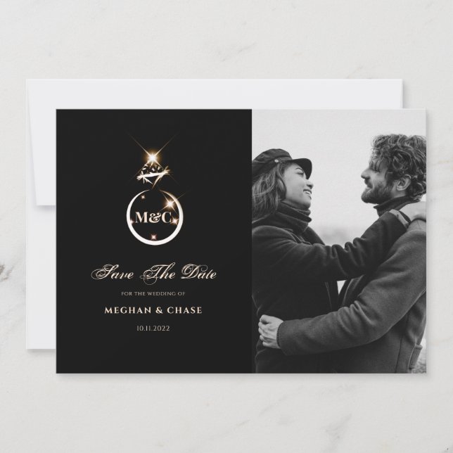 Save The Date Monogramme or Diamond Mariage photo (Devant)